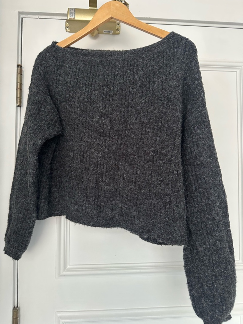 Tularosa Charcoal Wide Scoop Neck Knit Pullover